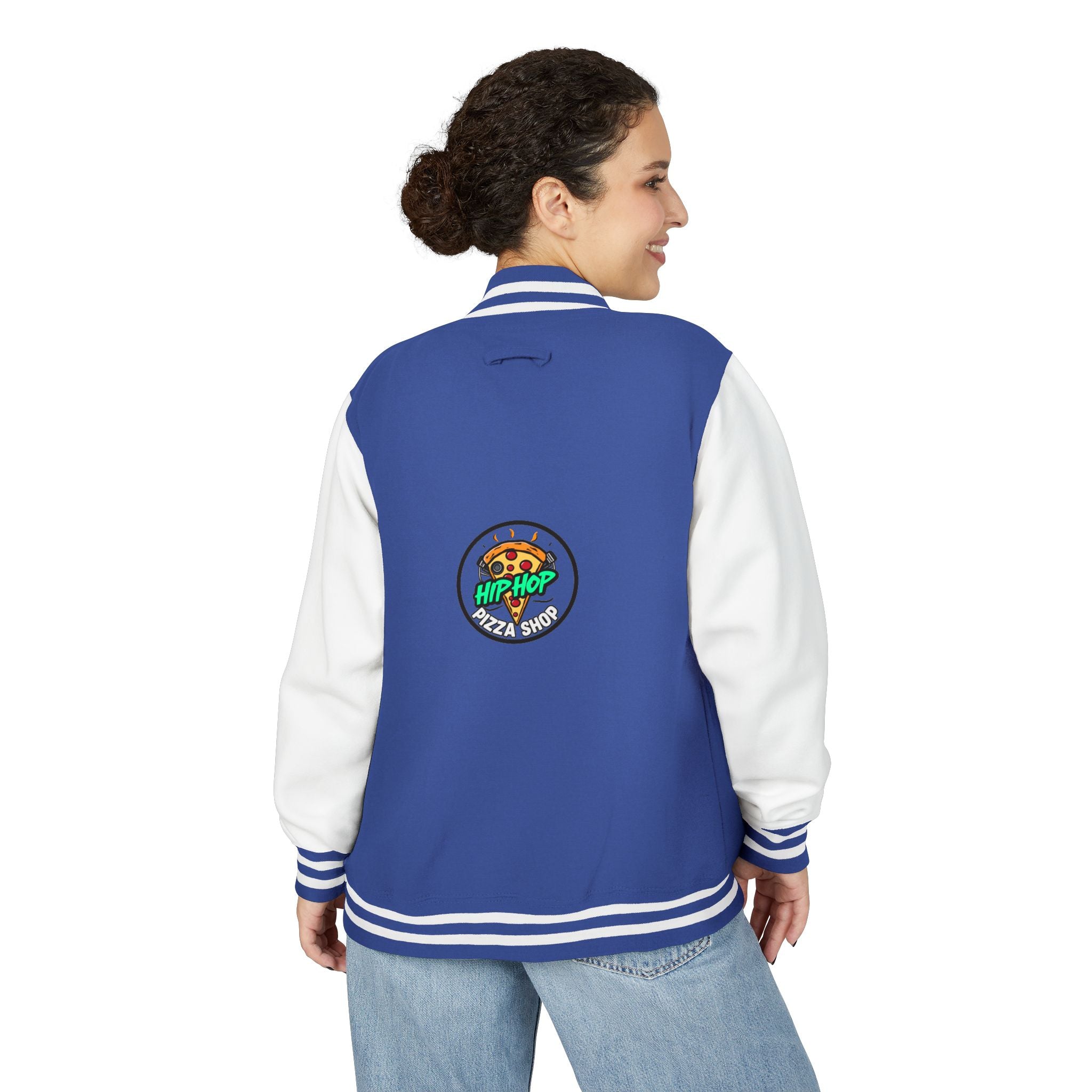 Letterman Jacket - 'Hip Hop Pizza Shop' Retro Varsity Bomber