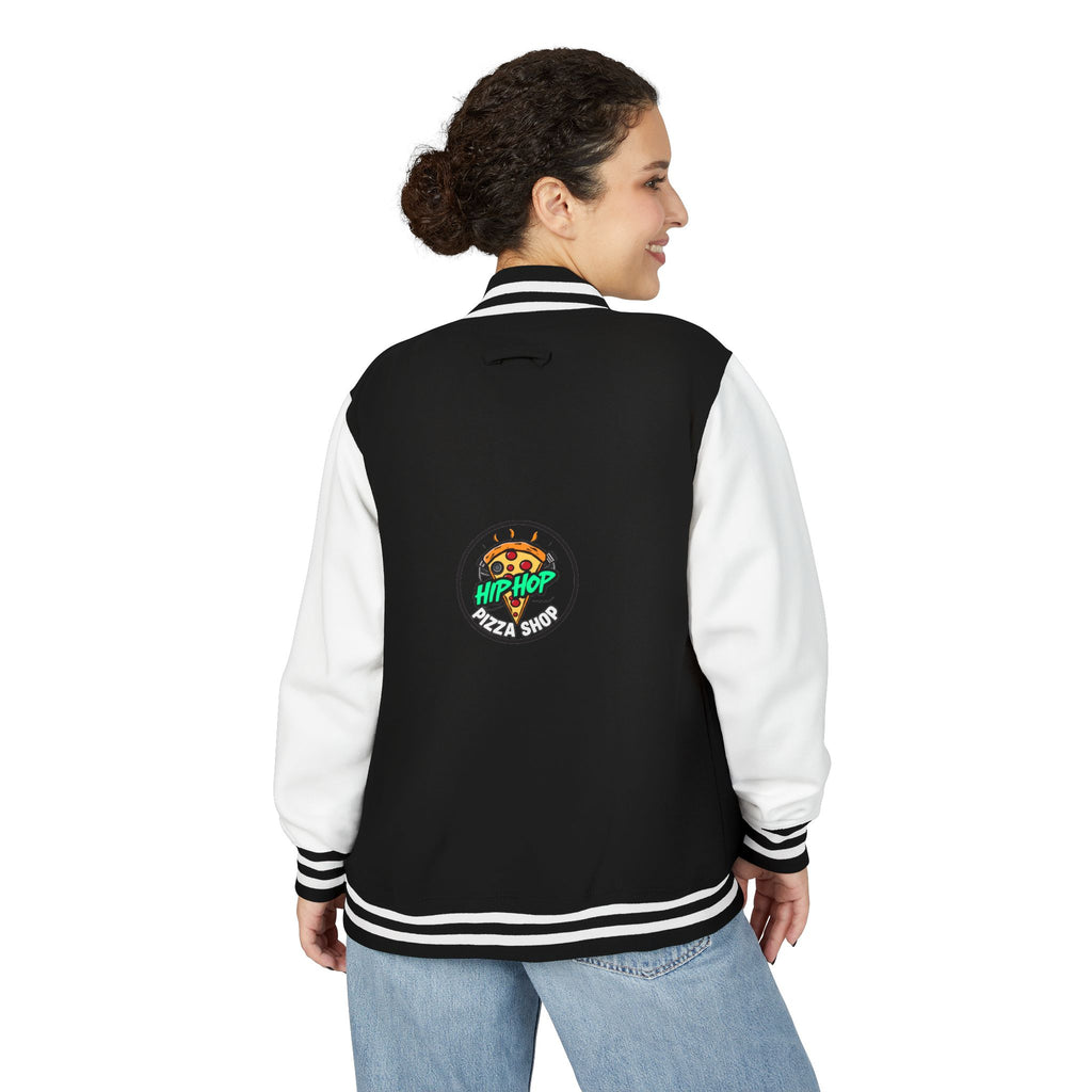 Letterman Jacket - 'Hip Hop Pizza Shop' Retro Varsity Bomber