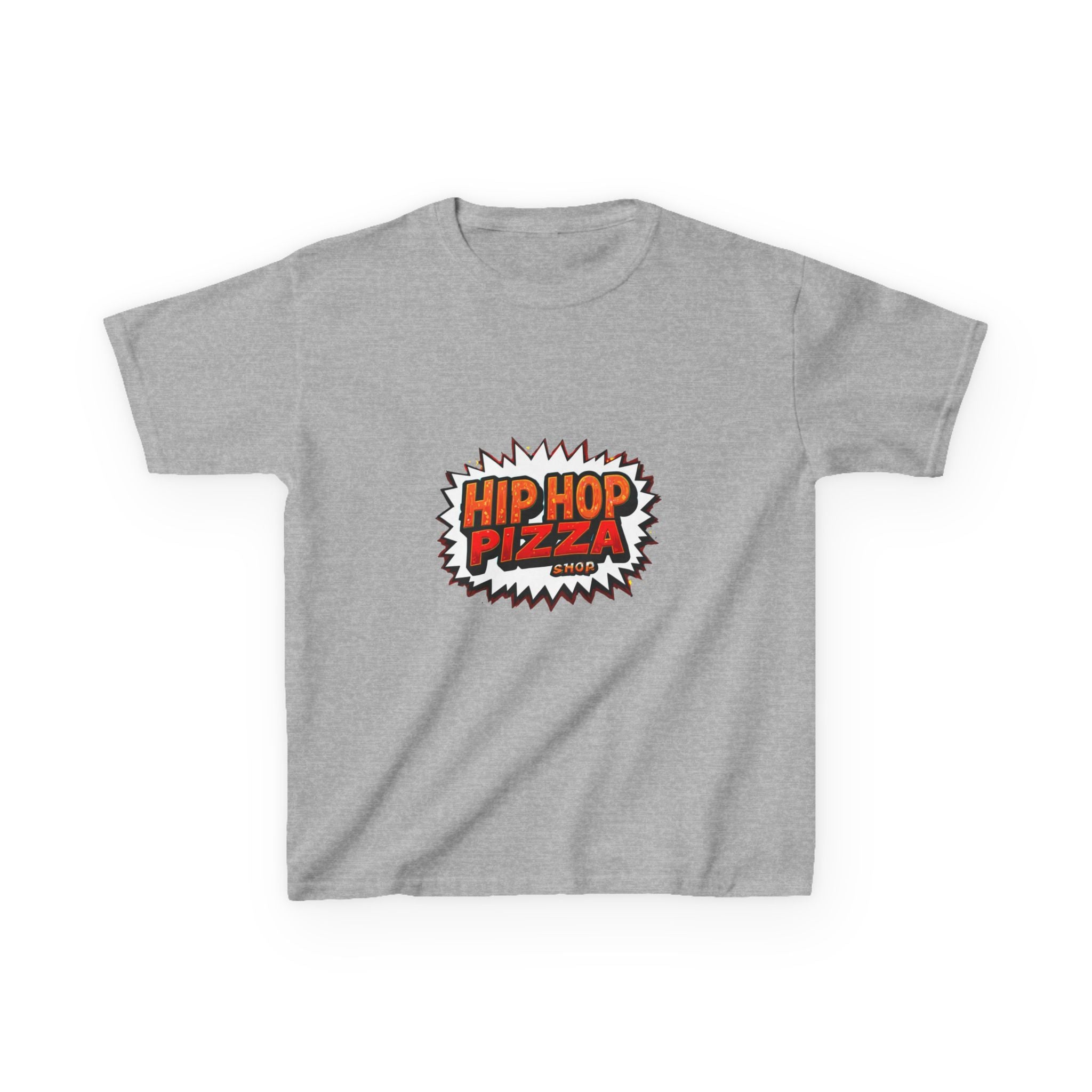 Kids T‑Shirt — 'Hip Hop Pizza' Retro Comic Logo Tee for Children