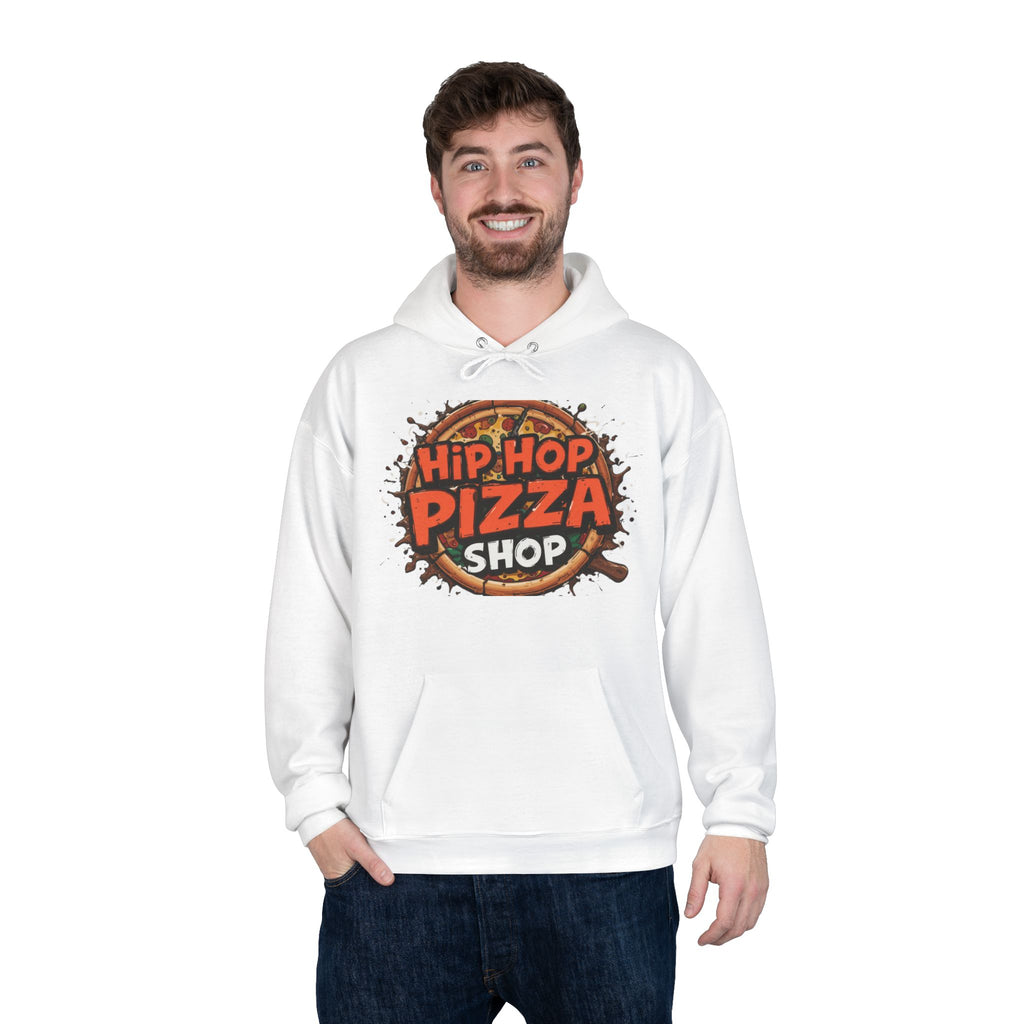 Hip Hop Pizza Shop Hoodie — Retro Pizza Logo Pullover