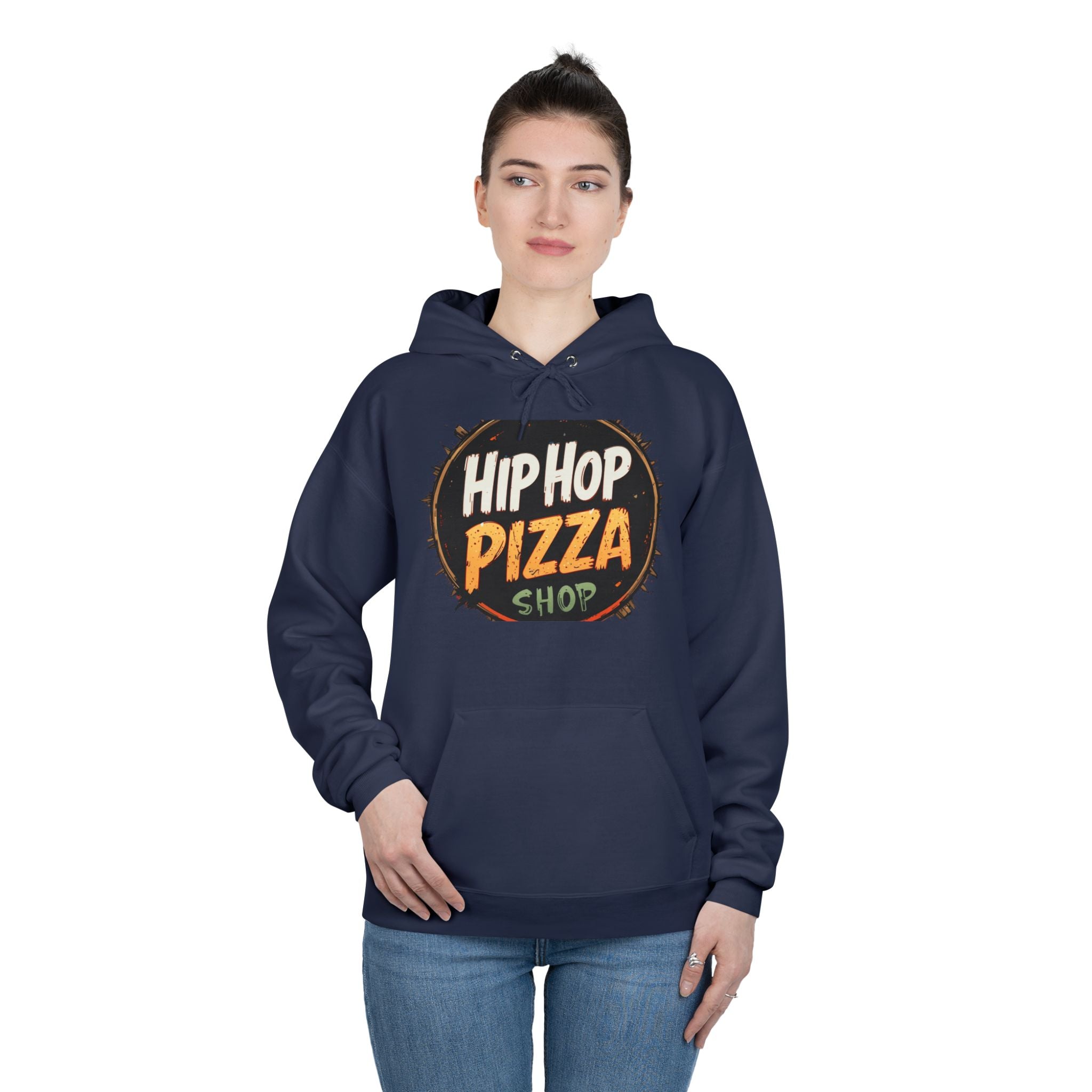 Hip Hop Pizza Shop Hoodie — Retro Pizza Logo Pullover
