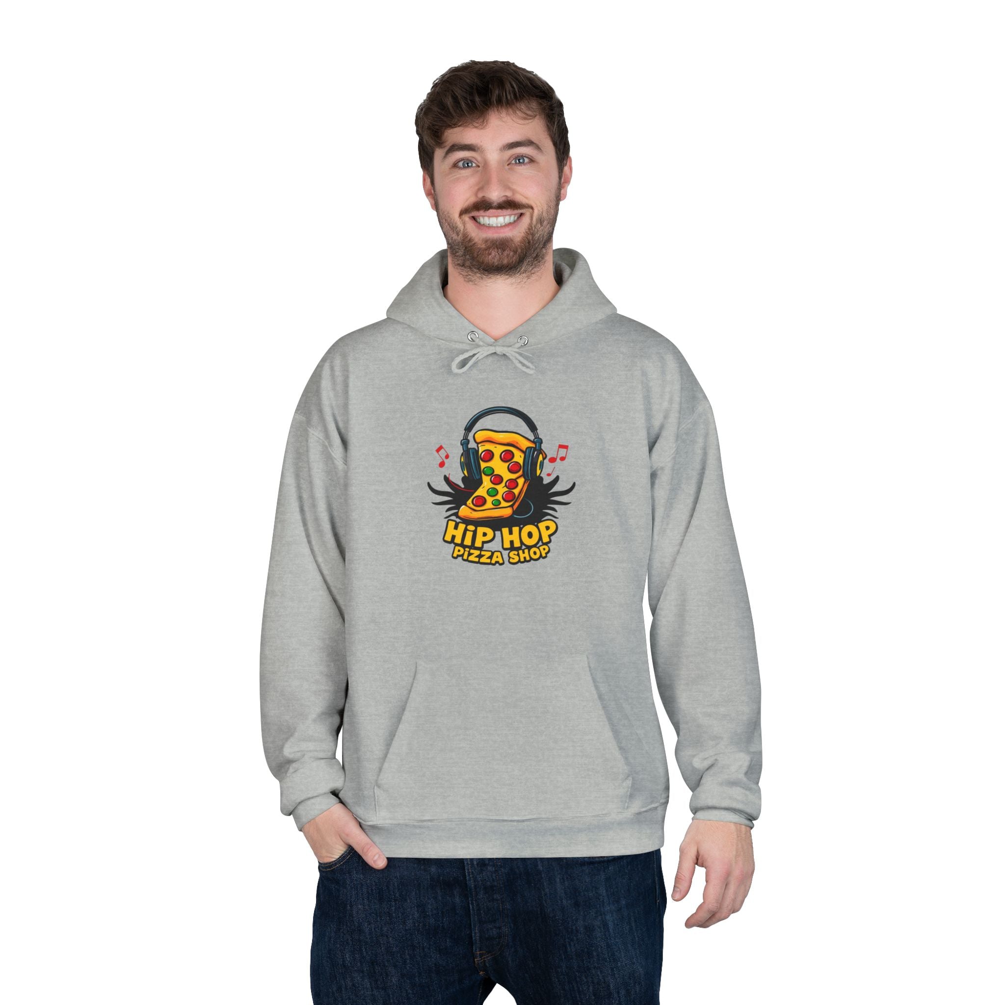Hip Hop Pizza Hoodie — Retro Pizza Slice DJ Pullover
