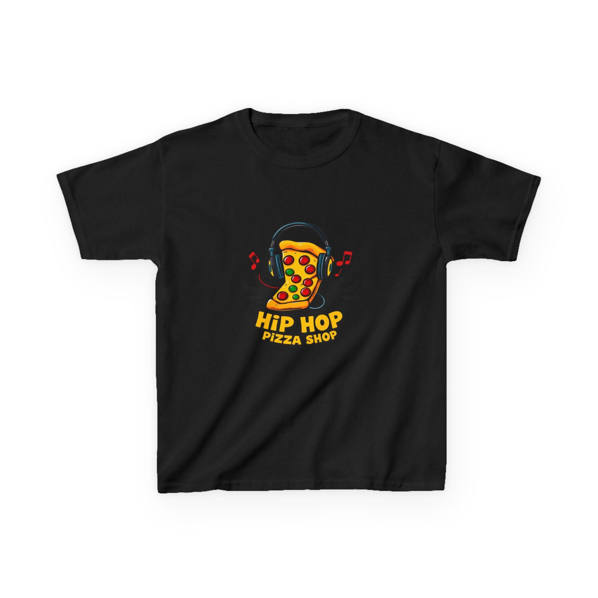 Kids Hip Hop Pizza T-Shirt — Fun Pizza Slice with Headphones Graphic
