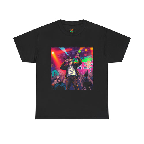 Concert Vibes T‑Shirt — Neon Rapper Stage Graphic Tee