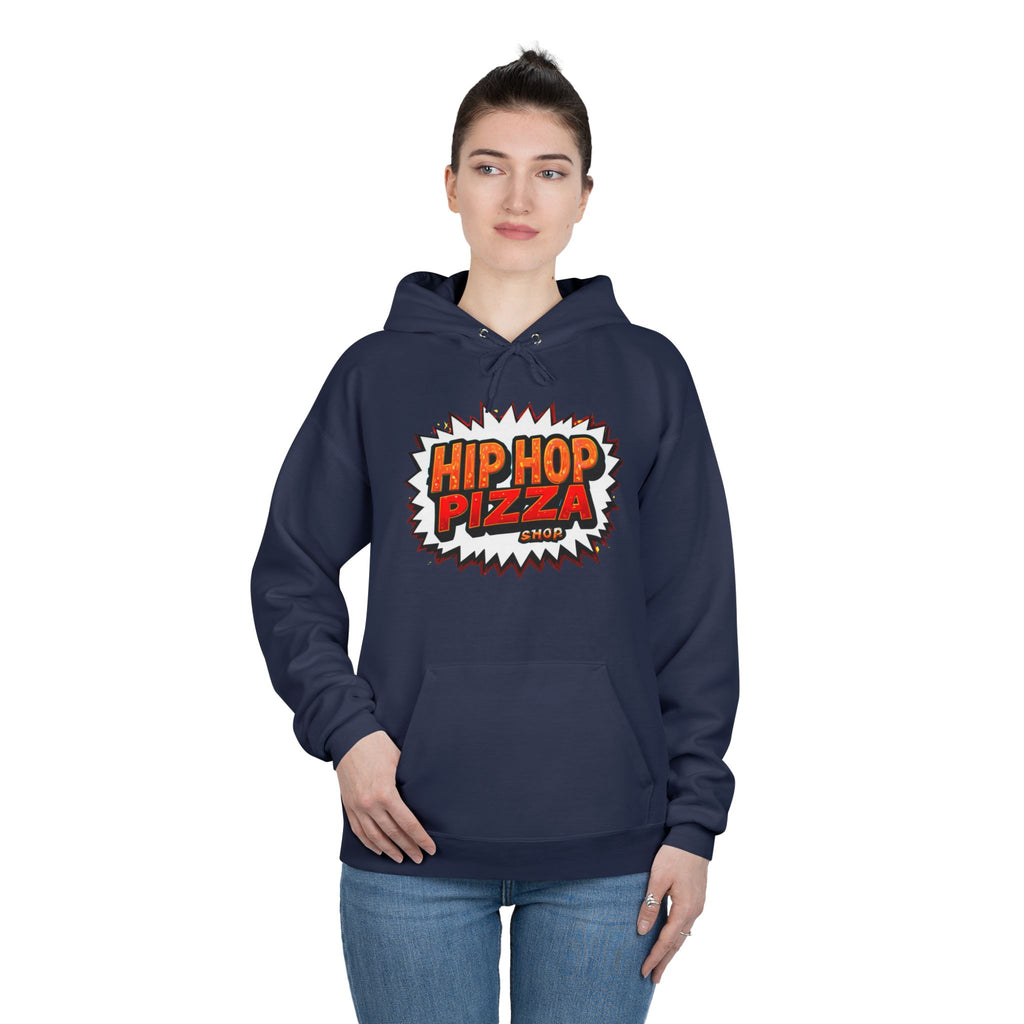 Hip Hop Pizza Graphic Hoodie — Streetwear Pizza Logo Pullover