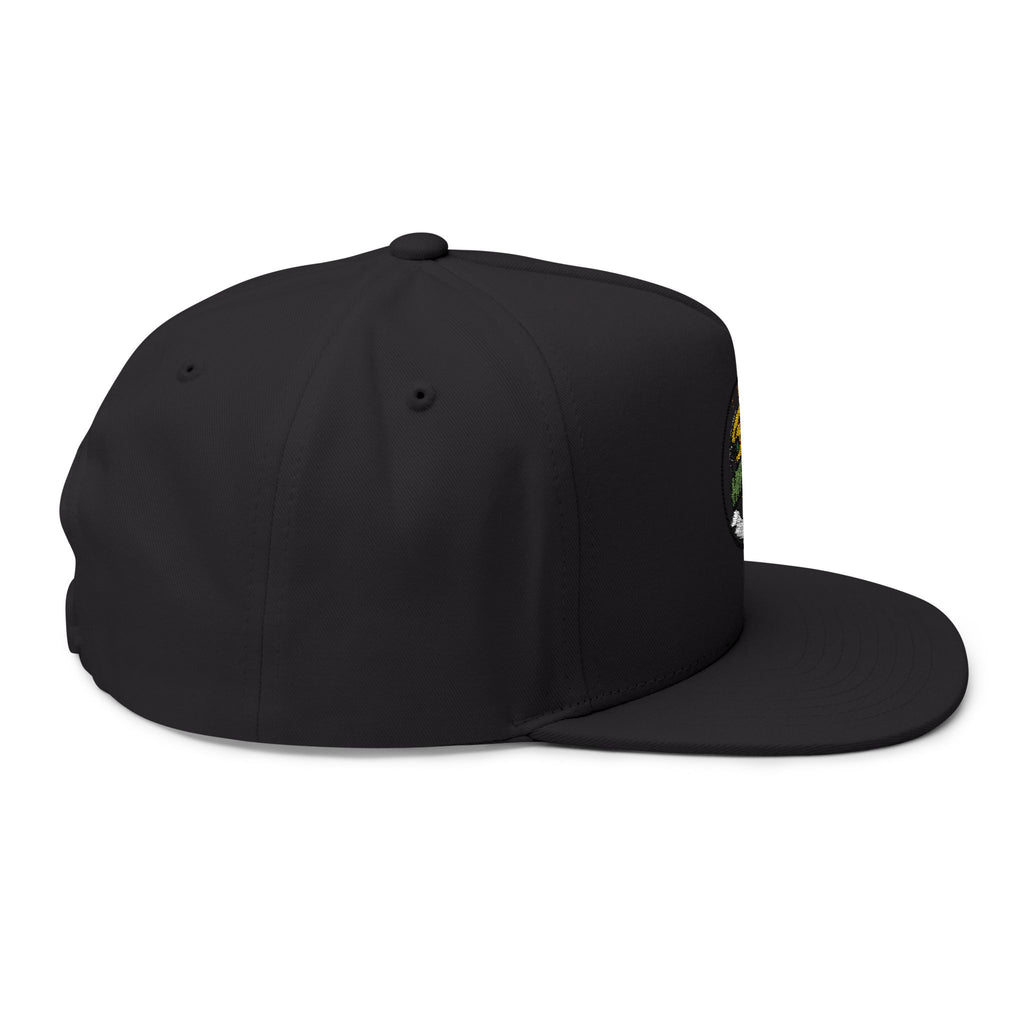 Pizza Slice Patch Flat Bill Cap — Hip Hop Pizza Embroidered Snapback