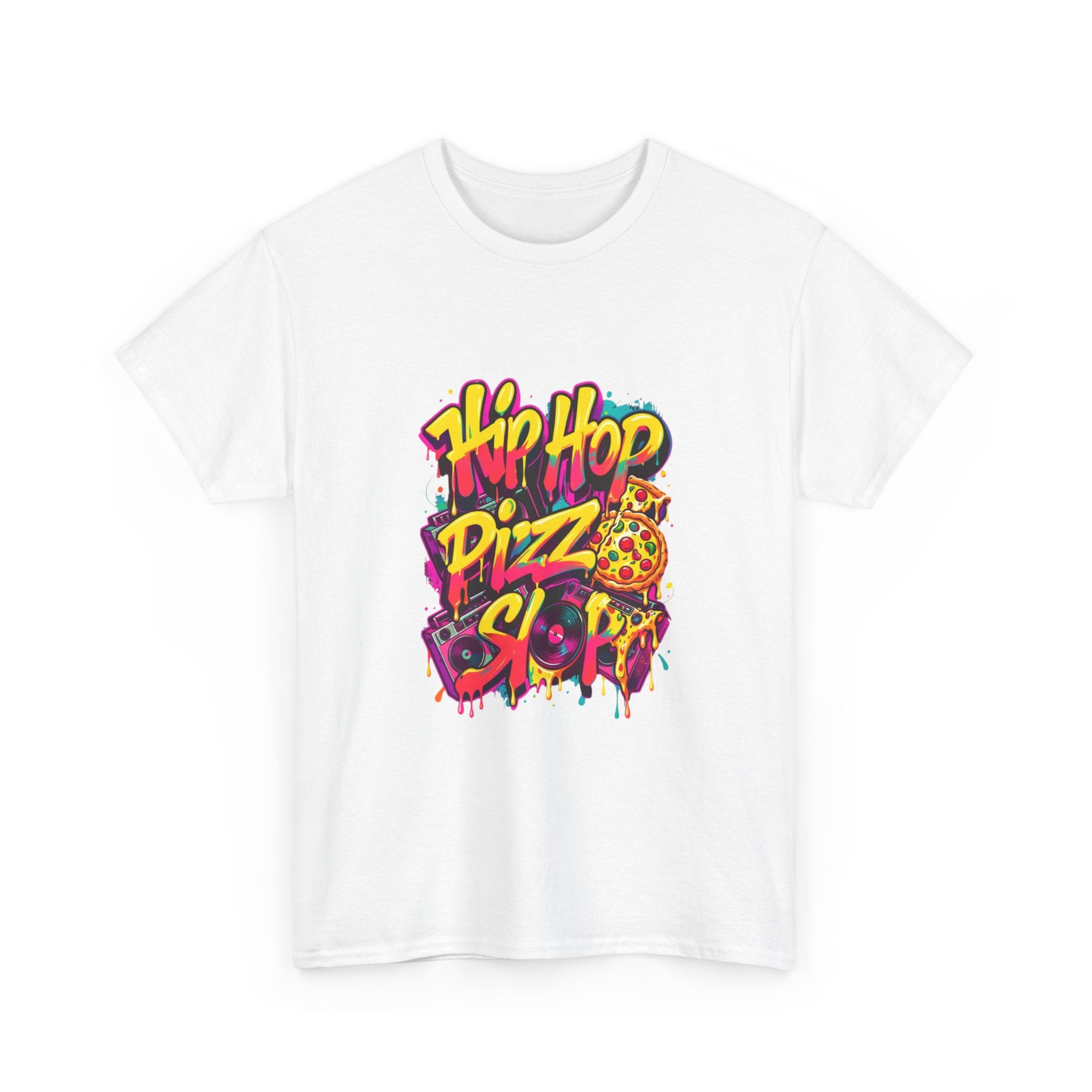 Hip Hop Pizza Skit T-Shirt — Retro Graffiti Pizza Tee