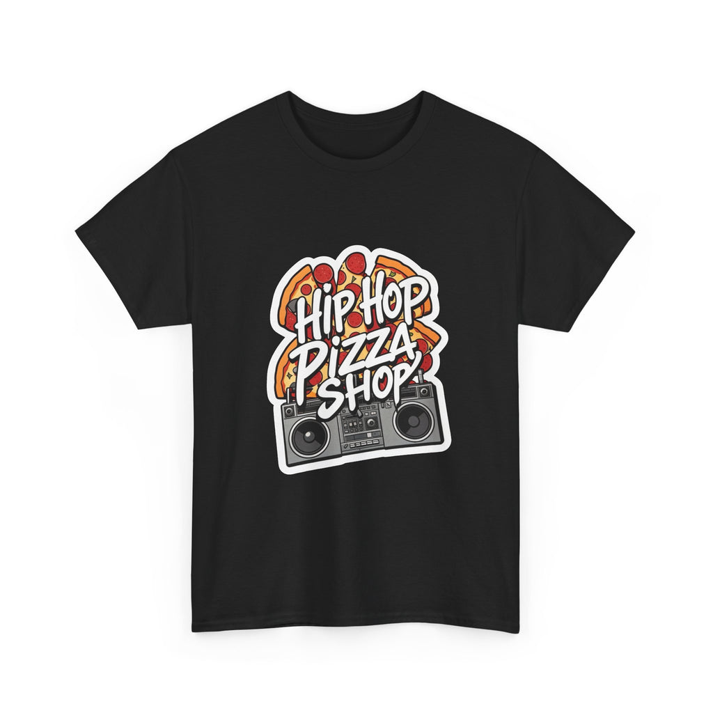 Hip Hop Pizza Shop T-Shirt — Retro Boombox Pizza Graphic Tee