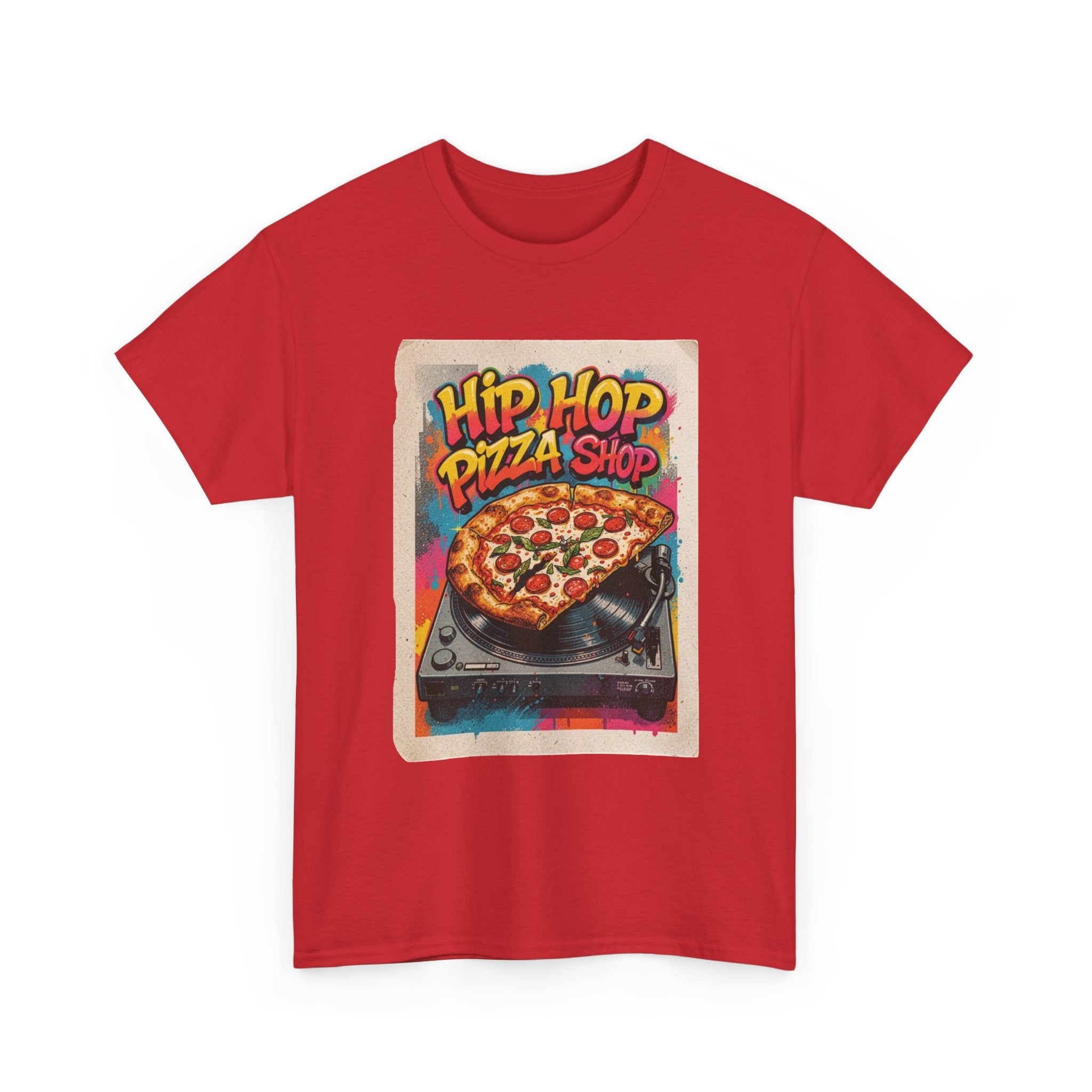 Hip Hop Pizza Shop T-Shirt — Retro DJ Pizza Graphic Tee
